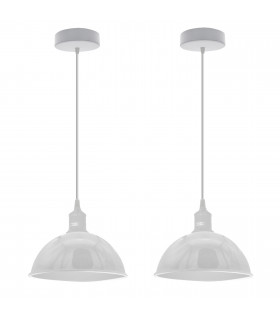 Ceiling/pendant lamp 2Pack Dome Shaped White Loft Style Sturdy Metal Lamp