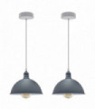 Ceiling/pendant lamp 2Pack Dome Shaped Grey Loft Style Sturdy Metal 21cm Gray