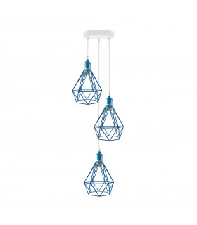 Pendant Light Blue Metal Vintage Lamp Shade 95cm Cord Cable E27 Lamp Base