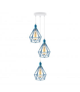 Pendant Light 3 Head Blue Metal Open Style Lamp  Home Decor E27 CE Certified
