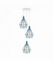 Pendant Light 3 Head Blue Metal Open Style Lamp  Home Decor E27 CE Certified