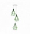 3 Head Green pendant Industrial Ceiling Light Fitting, Metal Open Style Lamp Shade,