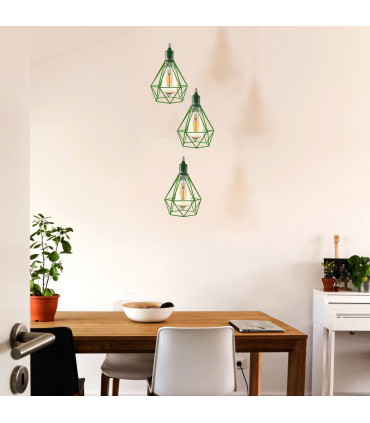3 Head Green pendant Industrial Ceiling Light Fitting, Metal Vintage Lamp Shade,