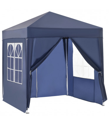 Garden Pop Up Gazebo Party Tent W/Carrying Case + 2 Walls 2 Windows Blue