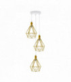 Pendant Light 3 Head Yellow Industrial Ceiling Light Fitting Metal Vintage Lamp