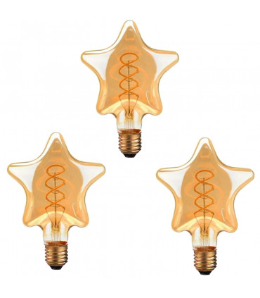 Light Bulb 3 Pack Vintage Retro style E27 Edison Screw Amber Glass Light Bulbs