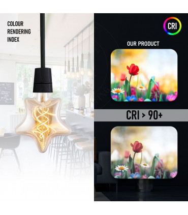 Light Bulb 3 Pack Vintage Retro style E27 Edison Screw Amber Glass Light Bulbs