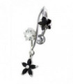 316L Surgical Steel Fancy Jeweled Dangling Reverse Curved Bar Belly Ring