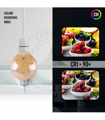 LED Dimmable Bulb G95 E27 2700K 4W Amber Glass Metal Vintage Light Bulbs Pack 3