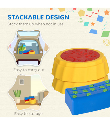 Stepping Stones Balance Beam Multi-colored Durable Plastic 33.5 cm x 9.5 cm