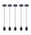 Pendant light holder 5 Pack Industrial Gray Lampshade Addable E27 Light