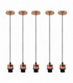 Pendant Light 5 Pack Industrial Rose Gold Metal/PVC E27 Lamp Holder Light