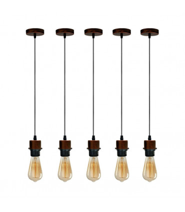 Pendant Light Kit Rustic Red      5 Pack Industrial Pendant Light