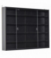 5-Tier Wall Display Shelf Unit Cabinet w/ Shelves Glass Doors Black