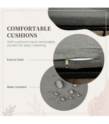 5-PC Rattan Dining Set, 4-seater Rattan Cube Dining Sets w/ Space-saving Design