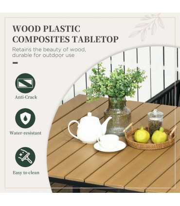 5-PC Rattan Dining Set, 4-seater Rattan Cube Dining Sets w/ Space-saving Design