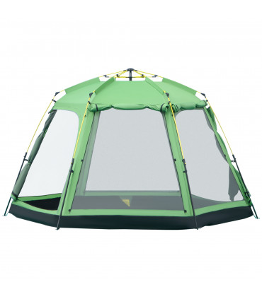 6 Person Camping Tent 2-Tier Pop-up Tent w/ Portable Carry Bag Outsunny