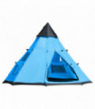 Large Family Party Camping Tent Blue Polyester 2.5H x 3.65L x 3.65Wm 6-7 Person