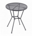 60cm Round Dining Table Metal Bistro Table with Mesh Tabletop grey