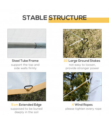 Gazebo Steel PE White 800L x 400W x 280Hcm 8m Garden Marquee Canopy Party