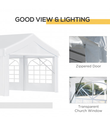 Gazebo Steel PE White 800L x 400W x 280Hcm 8m Garden Marquee Canopy Party