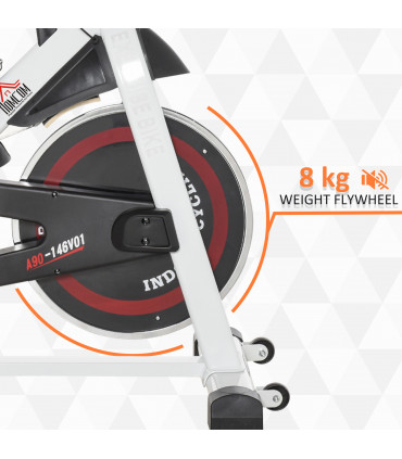 Exercise Bike 8kg Flywheel Adjustable Resistance LCD Monitor Moving Seat Black