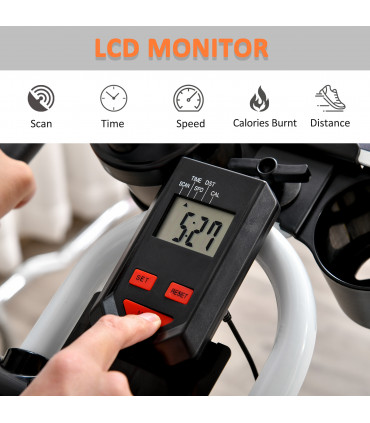 Exercise Bike 8kg Flywheel Adjustable Resistance LCD Monitor Moving Seat Black