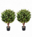 Topiary Pair of UV Resistant Gloxinia Ball Topiary 90cm Green 1608 Leaves Garden