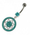 925 Sterling Silver Multi Jeweled Round Belly Button Ring