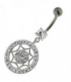 925 Sterling Silver Multi Jeweled Round Belly Button Ring