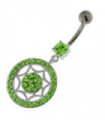 925 Sterling Silver Multi Jeweled Round Belly Button Ring