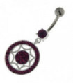 925 Sterling Silver Multi Jeweled Round Belly Button Ring