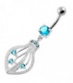 925 Sterling Silver Jeweled Squid Navel Belly Ring