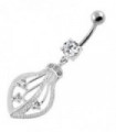 925 Sterling Silver Jeweled Squid Navel Belly Ring