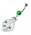 925 Sterling Silver Jeweled Squid Navel Belly Ring