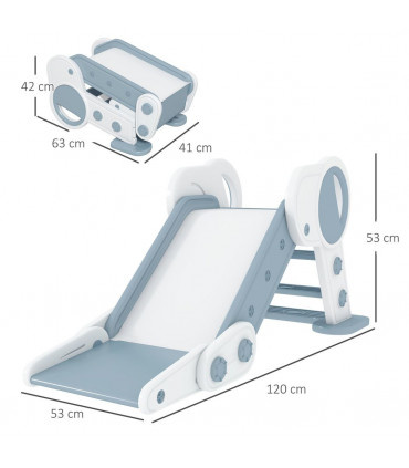 Baby Slide, Grey PE, PP, 120L x 53W x 53H cm, AIYAPLAY Foldable Kids Slide