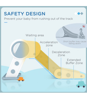 Baby Slide, Grey PE, PP, 120L x 53W x 53H cm, AIYAPLAY Foldable Kids Slide