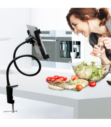 AQ 360 Aluminium Alloy Rotating Tablet Holder Adjustable Gooseneck -Black