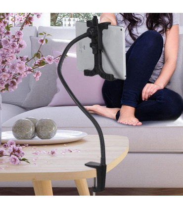 AQ 360 Aluminium Alloy Rotating Tablet Holder Adjustable Gooseneck -Black