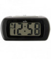 Alarm Clock Black Large LCD Display Modern Design Compact Size Easy Placement