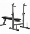 Adjustable Weight Bench Foldable with Barbell Rack and Dip Station