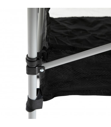 Aluminum Roll-Top Table Camping Outdoor Dining Foldable Silver Black