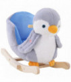 Animal Baby Rocking Horse Penguin Plush Musical Button w/32 Songs Wood