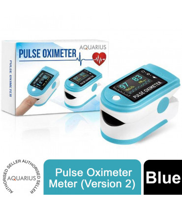 Aquarius Blue Finger Pulse Oximeter Version 2 - Oxygen Saturation Monitor - Blue