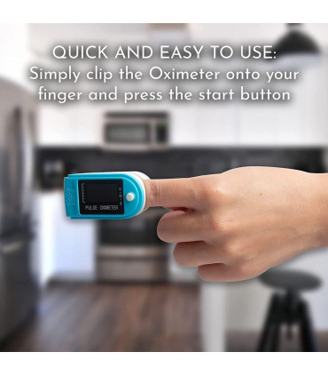 Aquarius Blue Finger Pulse Oximeter Version 2 - Oxygen Saturation Monitor - Blue