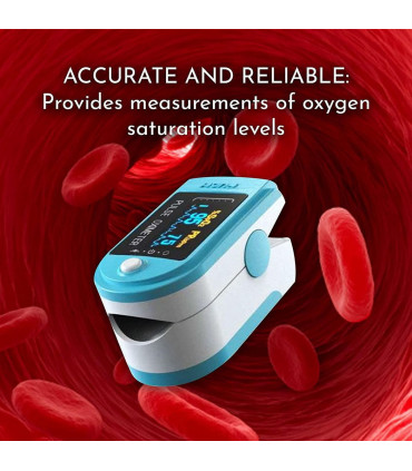 Aquarius Blue Finger Pulse Oximeter Version 2 - Oxygen Saturation Monitor - Blue