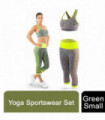 Track Suit Set Green Small Spandex + Nylon Yoga Sportswear Set for Women