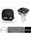 Aquarius Bluetooth Car Adapter FM Transmitter Hands-free Calling Car Kit, White