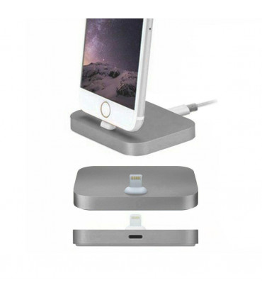 Aquarius Aluminium Phone Dock Compatible with Eight-Pin Devices, Space Grey