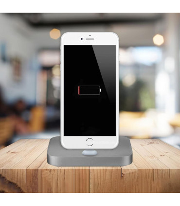 Aquarius Aluminium Phone Dock Compatible with Eight-Pin Devices, Space Grey